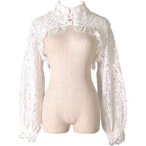 Women's White 1 Detachable Dickey Blouse False Collar Half Shirt Crop Top Blouse